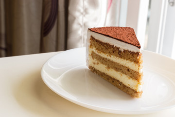 tiramisu topping with cocoa powder