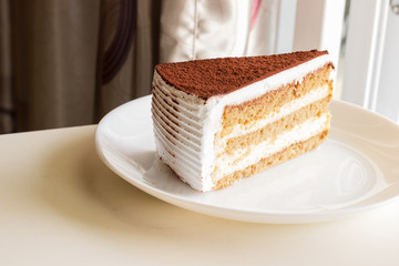 tiramisu topping with cocoa powder