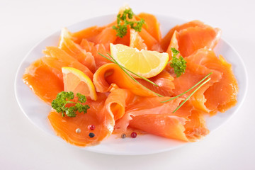 smoked salmon and lemon