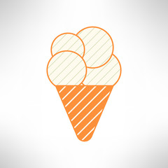 Ice cream icon in modern vintage design. Dessert sign. Vector