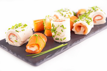 assortment of canapes