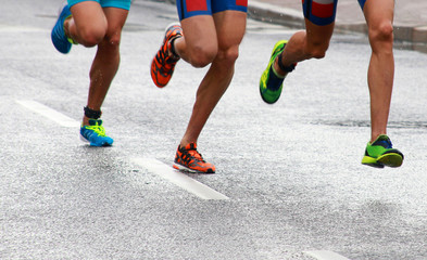 Running colorful feet and legs