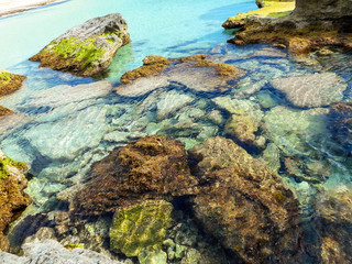 A view of a rocky shore of a Sicily island