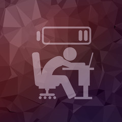 Out of energy man in flat style icon