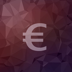 Euro symbol in flat style icon