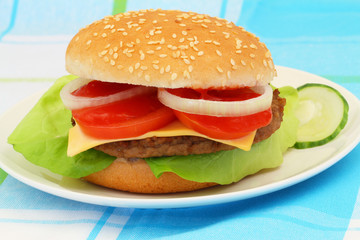 Cheeseburger, closeup