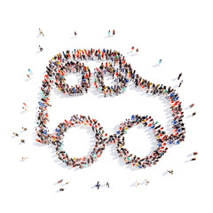 people in the form of children cars.