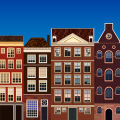 Street of abstract old houses.