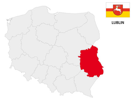 lublin province map with flag