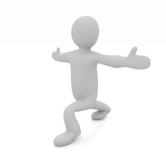 3d man isolated on white. Series: morning exercises - flexibilit