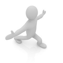 3d man isolated on white. Series: morning exercises - flexibilit