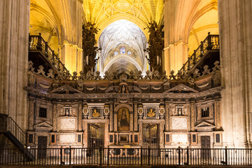 interior of Cathedral of Seville, Andalusia, Spain