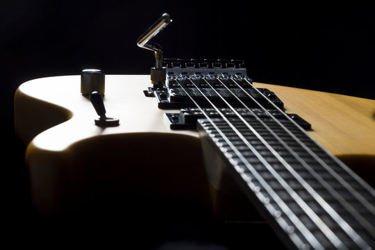 electric guitar natural wood