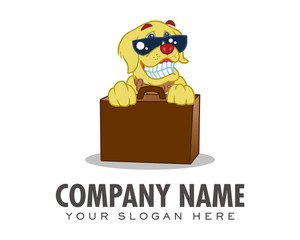 dog puppy pet character logo image vector