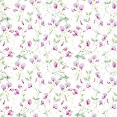 Watercolor flowers pattern