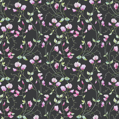 Watercolor flowers pattern