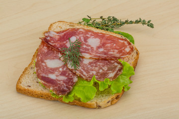 Salami sandwich