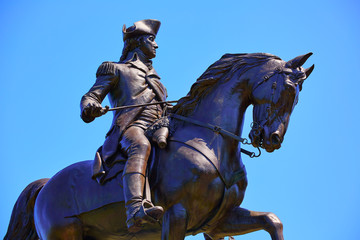 Fototapeta premium Boston Common George Washington monument