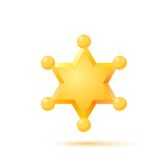 Symbol Sheriff USA. Sheriff star. Symbol police. Isolated on whi