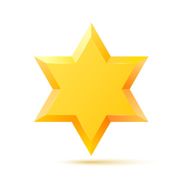 Israel Star of David symbol. Jewish religious culture. Isolated