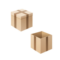 Cardboard boxes isolated on white background. Containers for tra