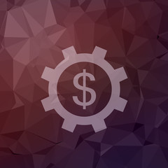 Gear and dollar sign in flat style icon
