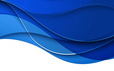 Abstract blue waves - data stream concept. Vector Illustration