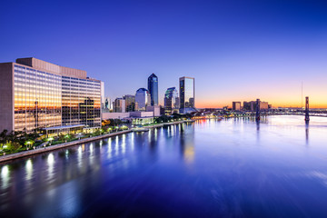Fototapeta na wymiar Jacksonville, Florida Cityscape on the River