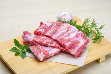 Raw pork ribs