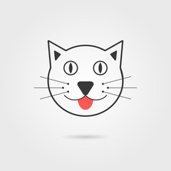 simple cat icon with shadow