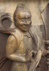 Fototapeta na wymiar Figurines of angels in the temple on Jeju Island South Korea