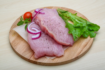Raw turkey steak
