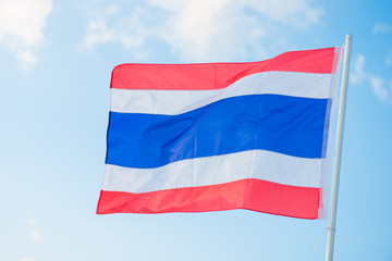 Fototapeta na wymiar Thailand flag on the pole