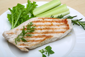 Grilled turkey steak
