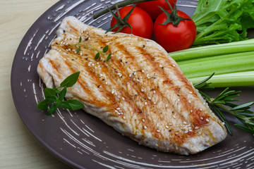 Grilled turkey steak