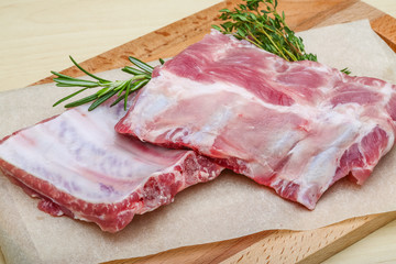 Raw pork ribs