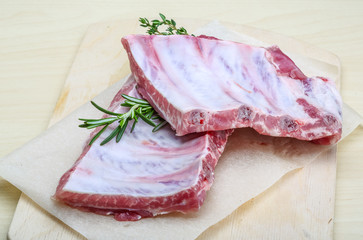 Raw pork ribs