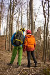 Hiking in the mountains.