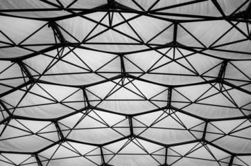 Abstract Pattern of Hexagons in Black and White