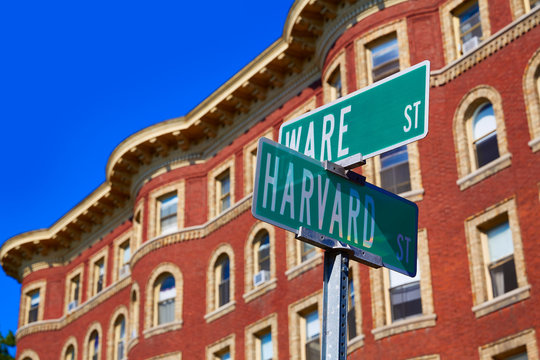 Harvard Street St In Cambridge Massachusetts