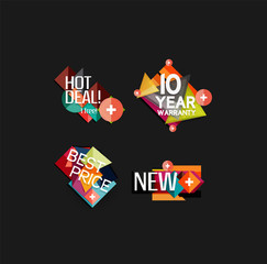 Set of labels, stickers, banners, badges and elements for sale