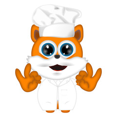 Marvin cat kitty animal cook cooking chef hat food