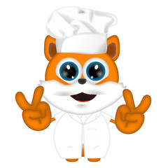 Marvin cat kitty animal cook cooking chef hat food