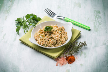 spiced tofu with herbs