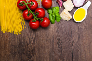 Pasta Zutaten mit Textfreiraum