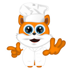 Marvin cat kitty animal cook cooking chef hat food