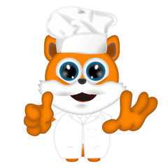 Marvin cat kitty animal cook cooking chef hat food