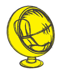 Retro Drawing Art of Fancy Sofa