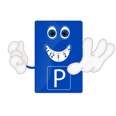 Funny parking disk park fees charges costs cartoon illustration