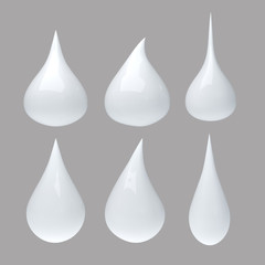 Set of milk drop with clipping path